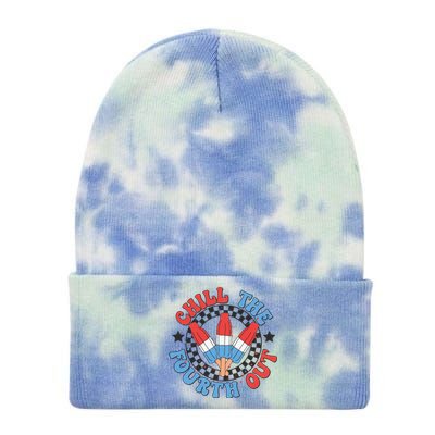 Chill The Fourth Out 4th Of July Independence Day Tie Dye 12in Knit Beanie