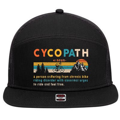 Cycopath Tee Funny Mountain Bike Lover MTB Biker Biking 7 Panel Mesh Trucker Snapback Hat