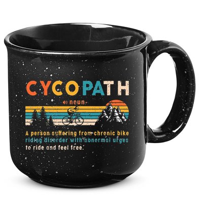 Cycopath Tee Funny Mountain Bike Lover MTB Biker Biking 15oz Campfire Ceramic Mug
