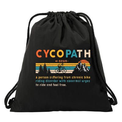 Cycopath Tee Funny Mountain Bike Lover MTB Biker Biking Drawstring Bag