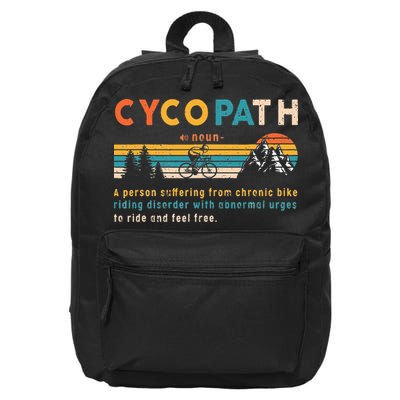 Cycopath Tee Funny Mountain Bike Lover MTB Biker Biking 16 in Basic Backpack
