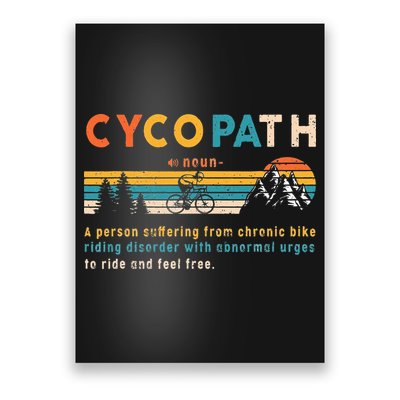 Cycopath Tee Funny Mountain Bike Lover MTB Biker Biking Poster