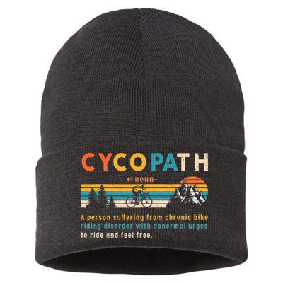 Cycopath Tee Funny Mountain Bike Lover MTB Biker Biking Sustainable Knit Beanie