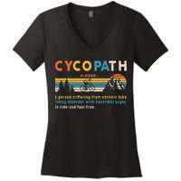 Cycopath Tee Funny Mountain Bike Lover MTB Biker Biking Women's V-Neck T-Shirt