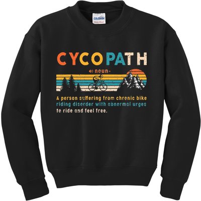 Cycopath Tee Funny Mountain Bike Lover MTB Biker Biking Kids Sweatshirt