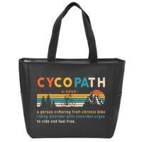 Cycopath Tee Funny Mountain Bike Lover MTB Biker Biking Zip Tote Bag