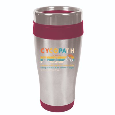 Cycopath Tee Funny Mountain Bike Lover MTB Biker Biking 16oz Travel Tumbler