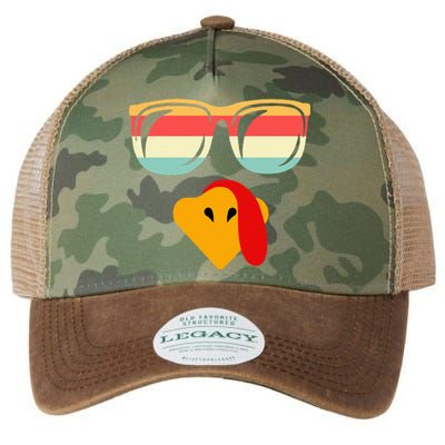 Cool Turkey Face With Sunglasses Thanksgiving Legacy Tie Dye Trucker Hat