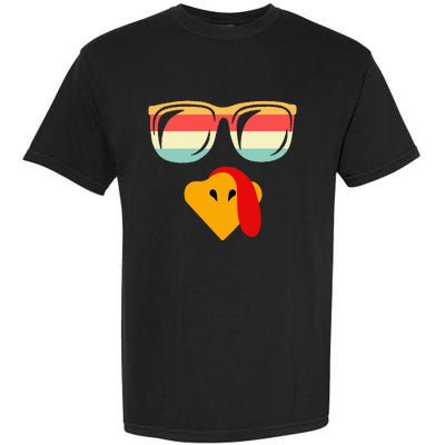 Cool Turkey Face With Sunglasses Thanksgiving Garment-Dyed Heavyweight T-Shirt