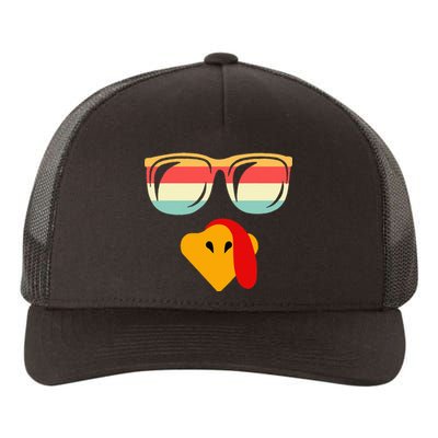 Cool Turkey Face With Sunglasses Thanksgiving Yupoong Adult 5-Panel Trucker Hat