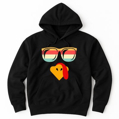 Cool Turkey Face With Sunglasses Thanksgiving Hoodie