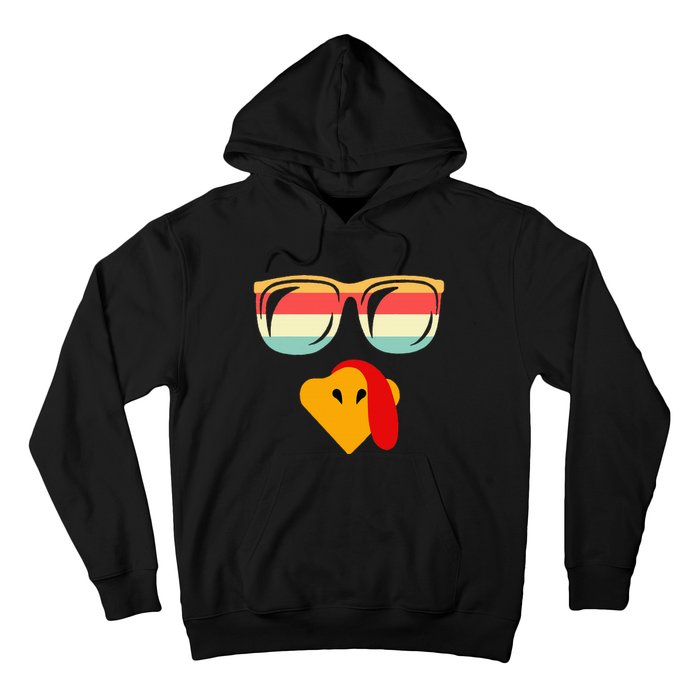 Cool Turkey Face With Sunglasses Thanksgiving Hoodie