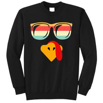 Cool Turkey Face With Sunglasses Thanksgiving Sweatshirt