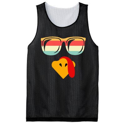 Cool Turkey Face With Sunglasses Thanksgiving Mesh Reversible Basketball Jersey Tank