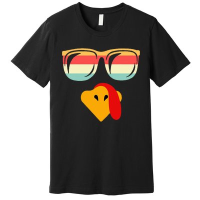 Cool Turkey Face With Sunglasses Thanksgiving Premium T-Shirt