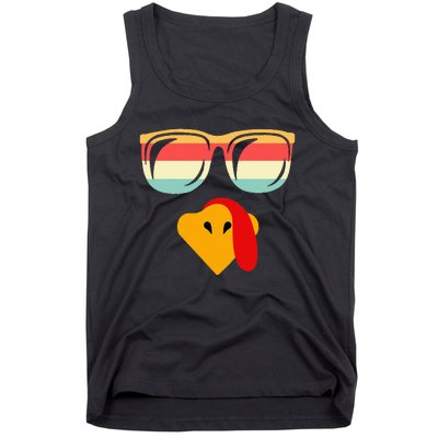 Cool Turkey Face With Sunglasses Thanksgiving Tank Top