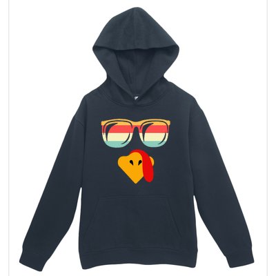 Cool Turkey Face With Sunglasses Thanksgiving Urban Pullover Hoodie