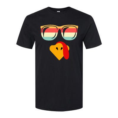 Cool Turkey Face With Sunglasses Thanksgiving Softstyle CVC T-Shirt