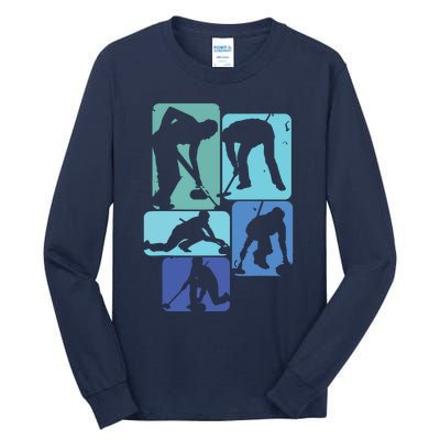 Curling T For Curler Retro Men Curling Player Tall Long Sleeve T-Shirt