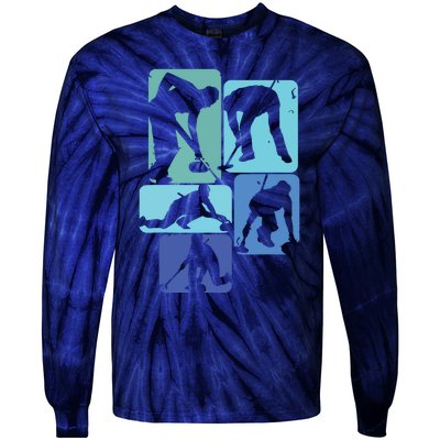 Curling T For Curler Retro Men Curling Player Tie-Dye Long Sleeve Shirt