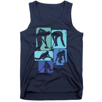 Curling T For Curler Retro Men Curling Player Tank Top