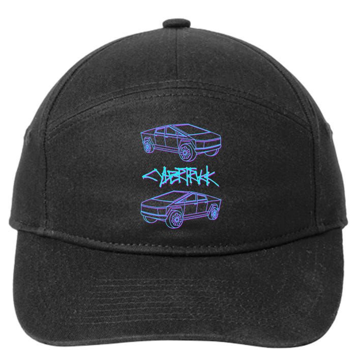 Cyber Trucks, Futuristic Design & Technology 7-Panel Snapback Hat