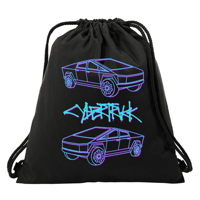 Cyber Trucks, Futuristic Design & Technology Drawstring Bag