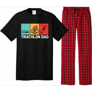 Cool Triathlon For Dad Father Swimming Running Swim Bike Run Gift Pajama Set