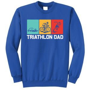 Cool Triathlon For Dad Father Swimming Running Swim Bike Run Gift Sweatshirt