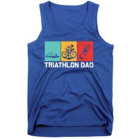 Cool Triathlon For Dad Father Swimming Running Swim Bike Run Gift Tank Top