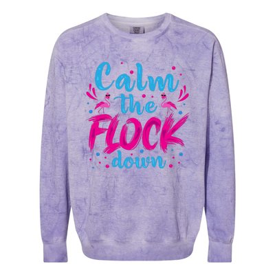 Calm The Flock Down Flamingo T Colorblast Crewneck Sweatshirt