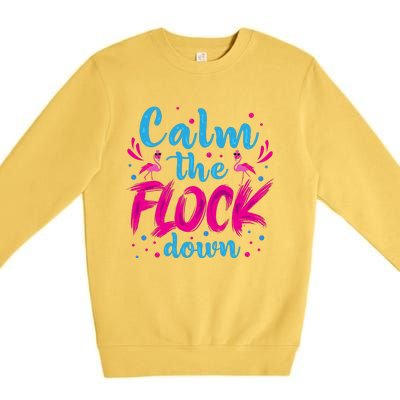 Calm The Flock Down Flamingo T Premium Crewneck Sweatshirt