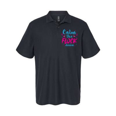 Calm The Flock Down Flamingo T Softstyle Adult Sport Polo