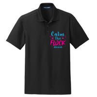 Calm The Flock Down Flamingo T Dry Zone Grid Polo