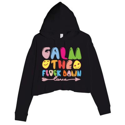 Calm The Flock Down Crop Fleece Hoodie