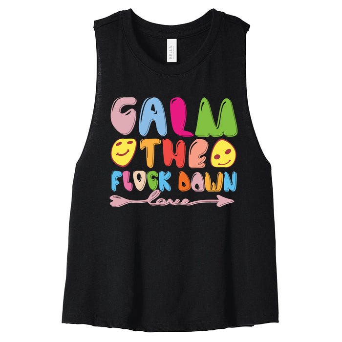 Calm The Flock Down Women's Racerback Cropped Tank