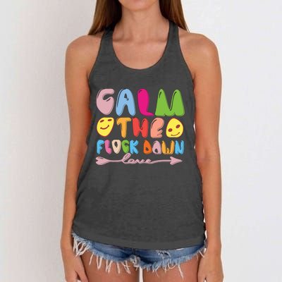 Calm The Flock Down Women's Knotted Racerback Tank