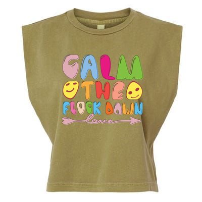 Calm The Flock Down Garment-Dyed Women's Muscle Tee