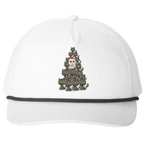 Cat Tree Funny Xmas Lights Cat Lovers Ugly Christmas Sweater Meaningful Gift Snapback Five-Panel Rope Hat