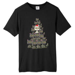 Cat Tree Funny Xmas Lights Cat Lovers Ugly Christmas Sweater Meaningful Gift Tall Fusion ChromaSoft Performance T-Shirt