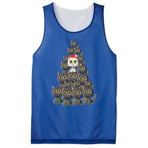 Cat Tree Funny Xmas Lights Cat Lovers Ugly Christmas Sweater Meaningful Gift Mesh Reversible Basketball Jersey Tank