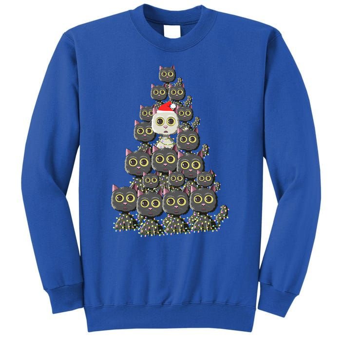 Cat Tree Funny Xmas Lights Cat Lovers Ugly Christmas Sweater Meaningful Gift Tall Sweatshirt