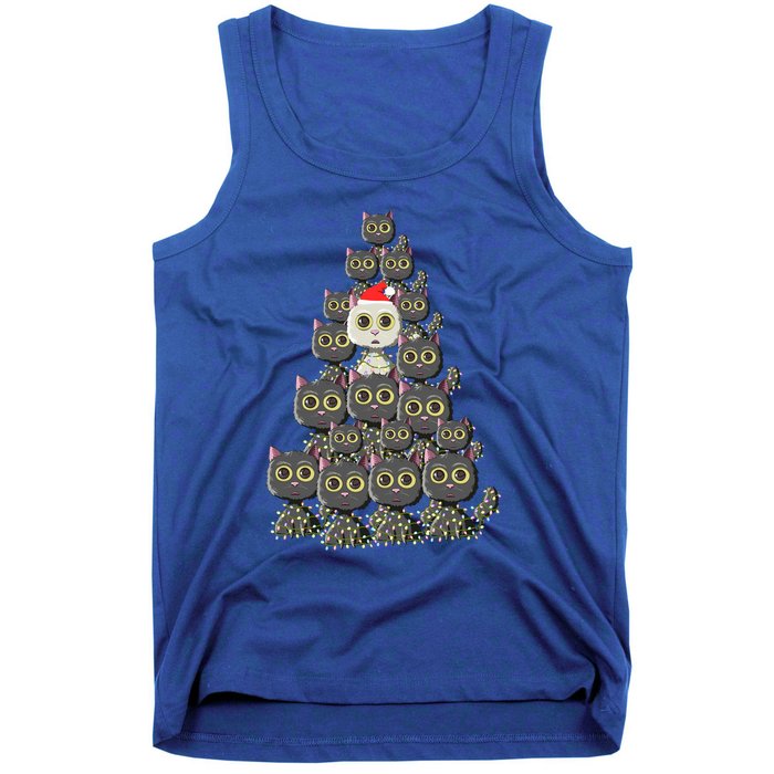 Cat Tree Funny Xmas Lights Cat Lovers Ugly Christmas Sweater Meaningful Gift Tank Top