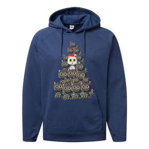 Cat Tree Funny Xmas Lights Cat Lovers Ugly Christmas Sweater Meaningful Gift Performance Fleece Hoodie