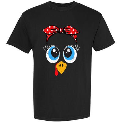 Cute Turkey Face  Little  Funny Thanksgiving Garment-Dyed Heavyweight T-Shirt