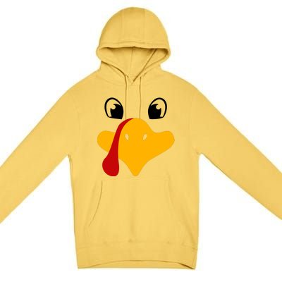 Cute Turkey Face Premium Pullover Hoodie