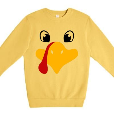 Cute Turkey Face Premium Crewneck Sweatshirt