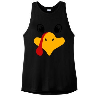 Cute Turkey Face Ladies PosiCharge Tri-Blend Wicking Tank