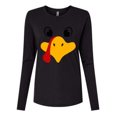 Cute Turkey Face Womens Cotton Relaxed Long Sleeve T-Shirt