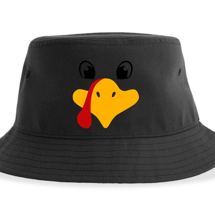 Cute Turkey Face Sustainable Bucket Hat